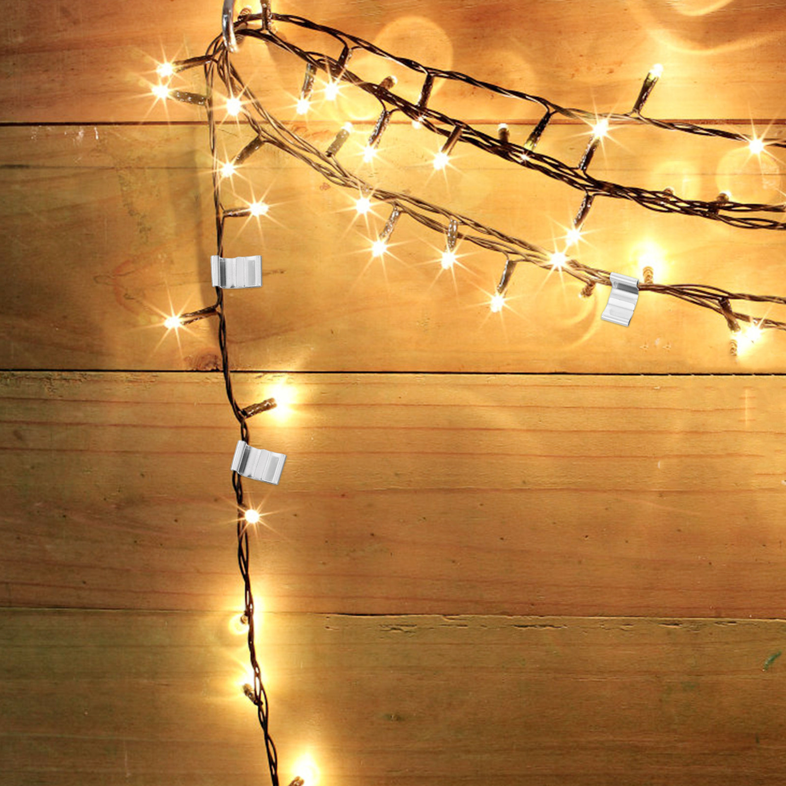 Christmas Lights Outdoor - 100 Adet Paslanmaz Metal Oluk Işık