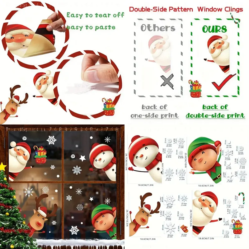 Snowflake Window Decal - 82 Adet Noel Pencere Yapıştırma Etiketi