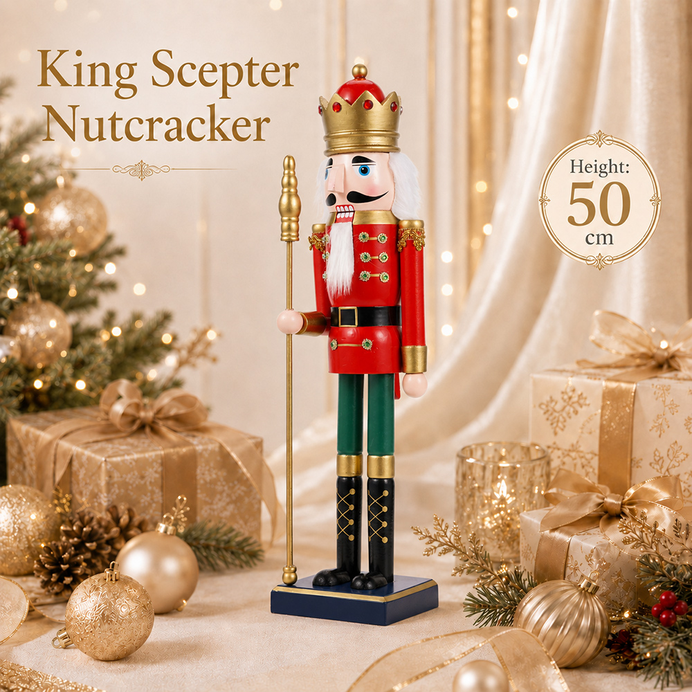 50CM Ahşap Fındıkkıran Asa Kra - Nutcracker Figurine incelemesi ve fiyatı